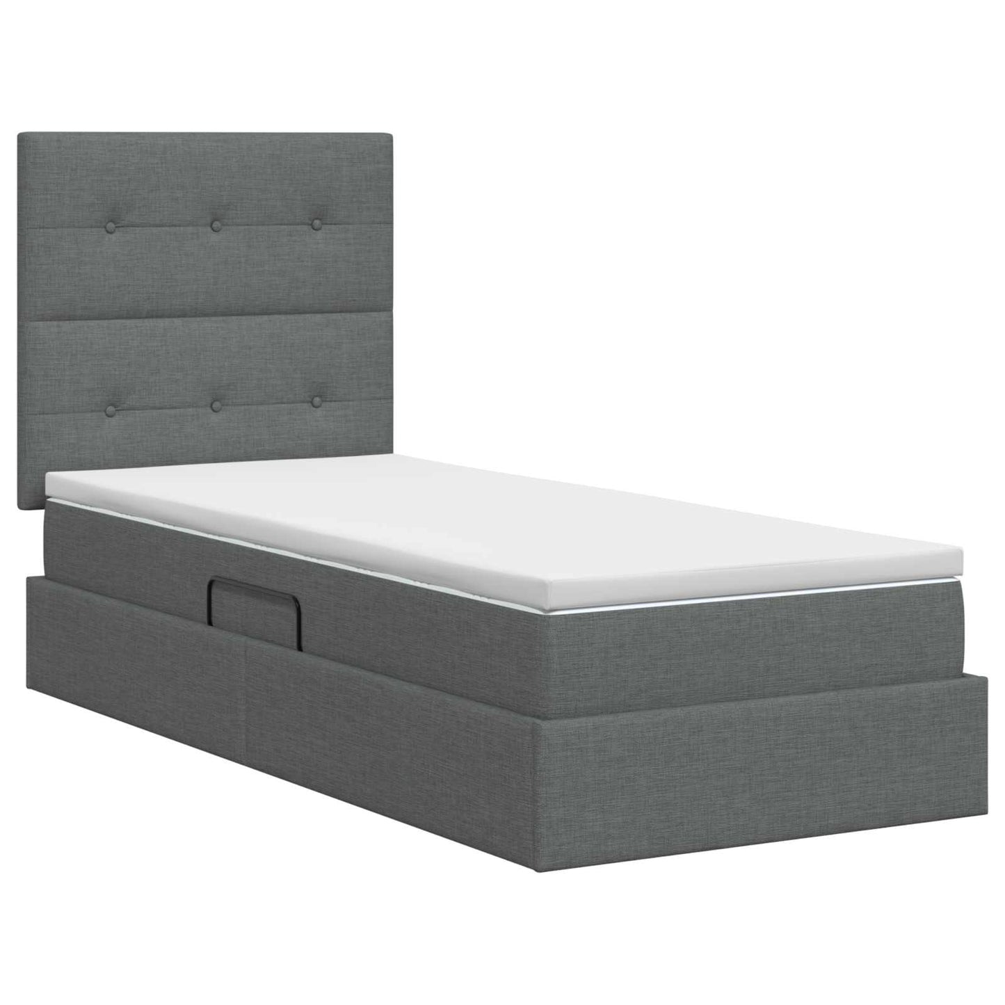 Opslag bed met matras met opslag Donkergrijs 90 x 200 cm Stof