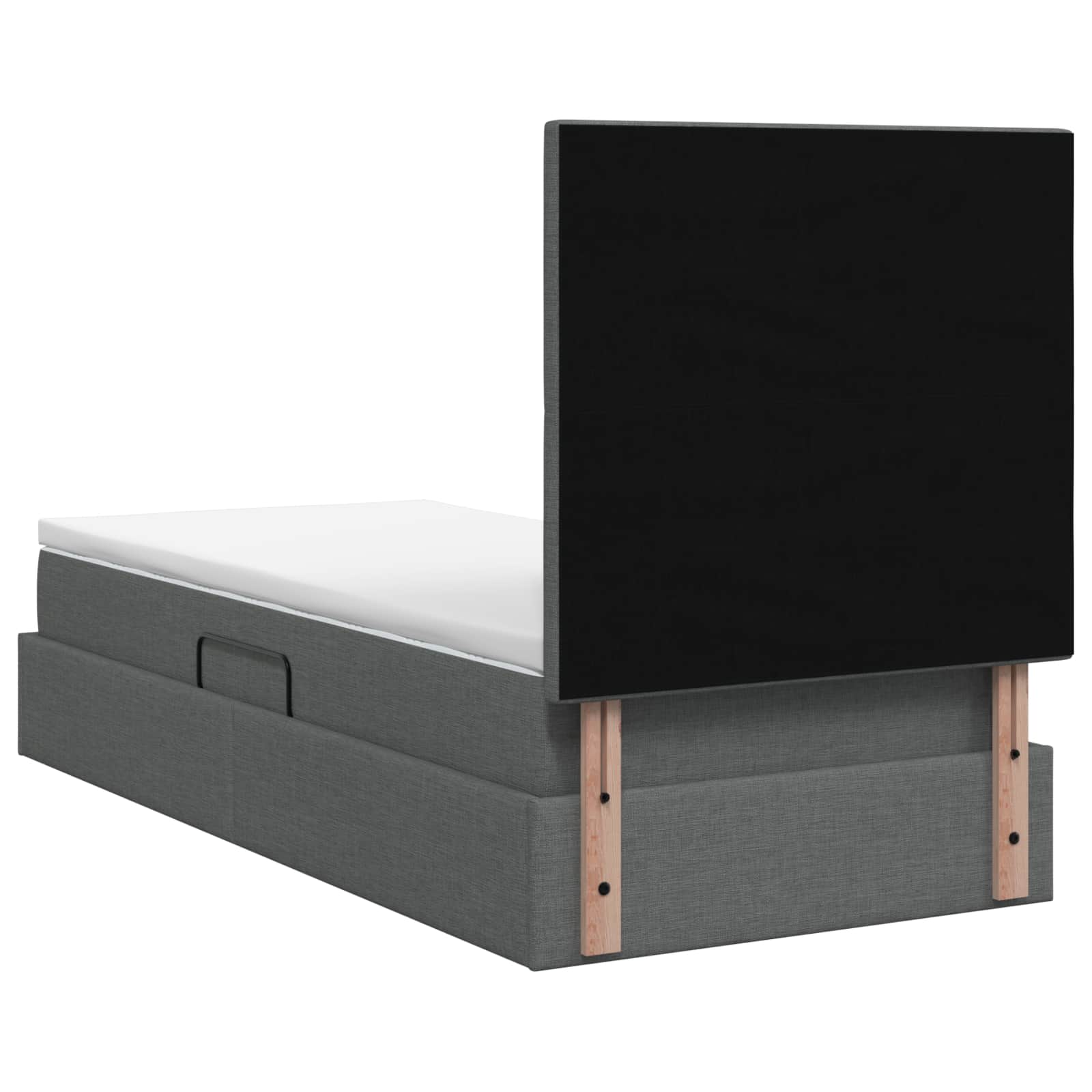 Opslag bed met matras met opslag Donkergrijs 90 x 200 cm Stof