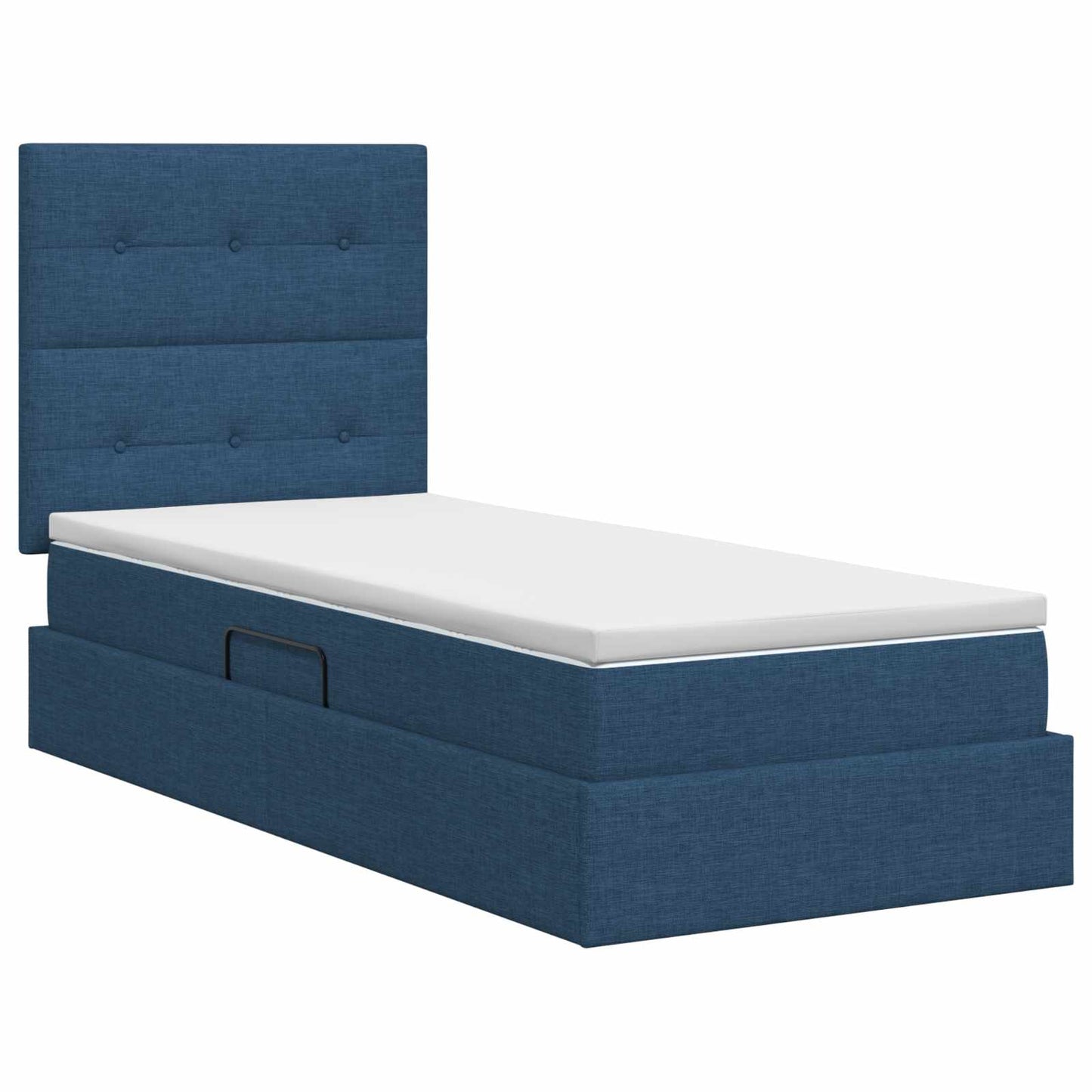Opslag bed met matras met hoofdeinde Blauw 90 x 200 cm Stof