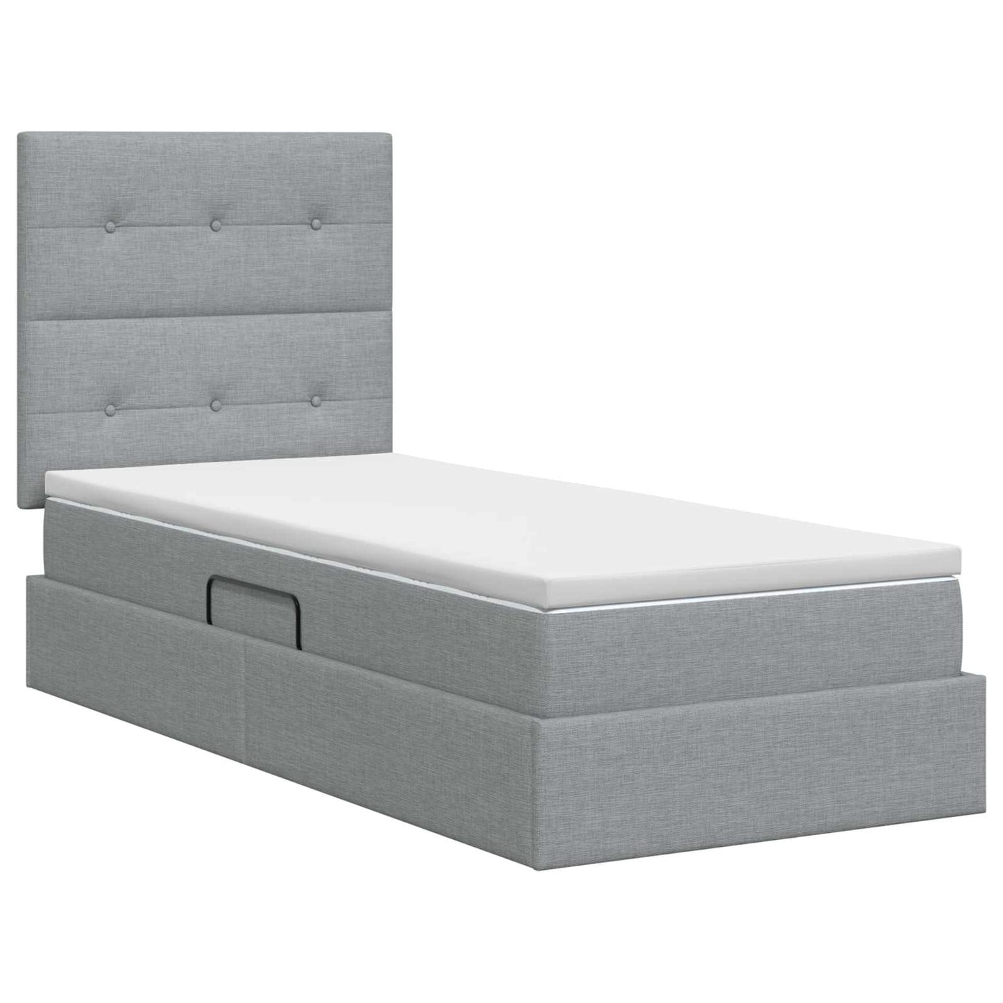 Opslag bed met matras met opslag Lichtgrijs 100 x 200 cm Stof