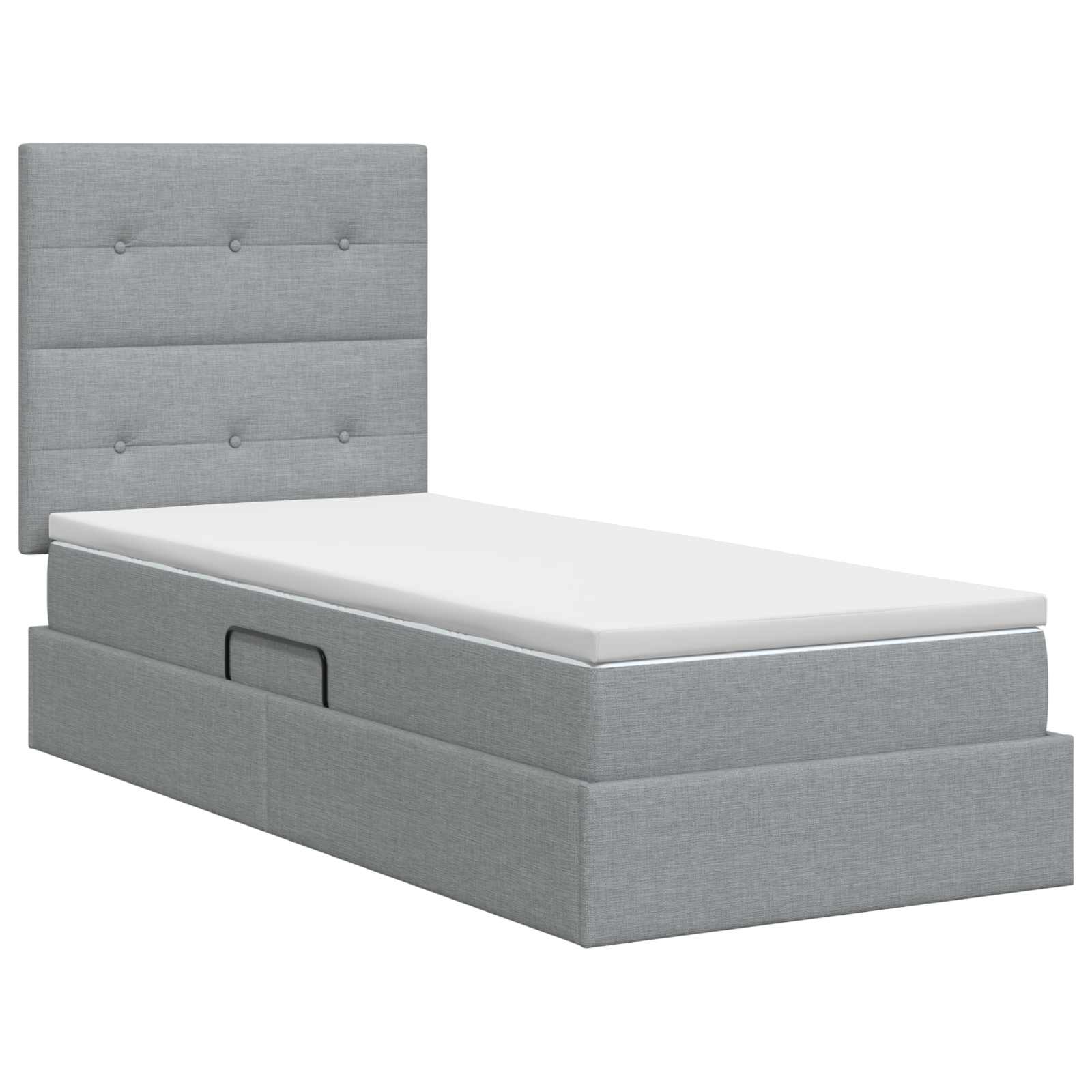 Opslag bed met matras met opslag Lichtgrijs 100 x 200 cm Stof
