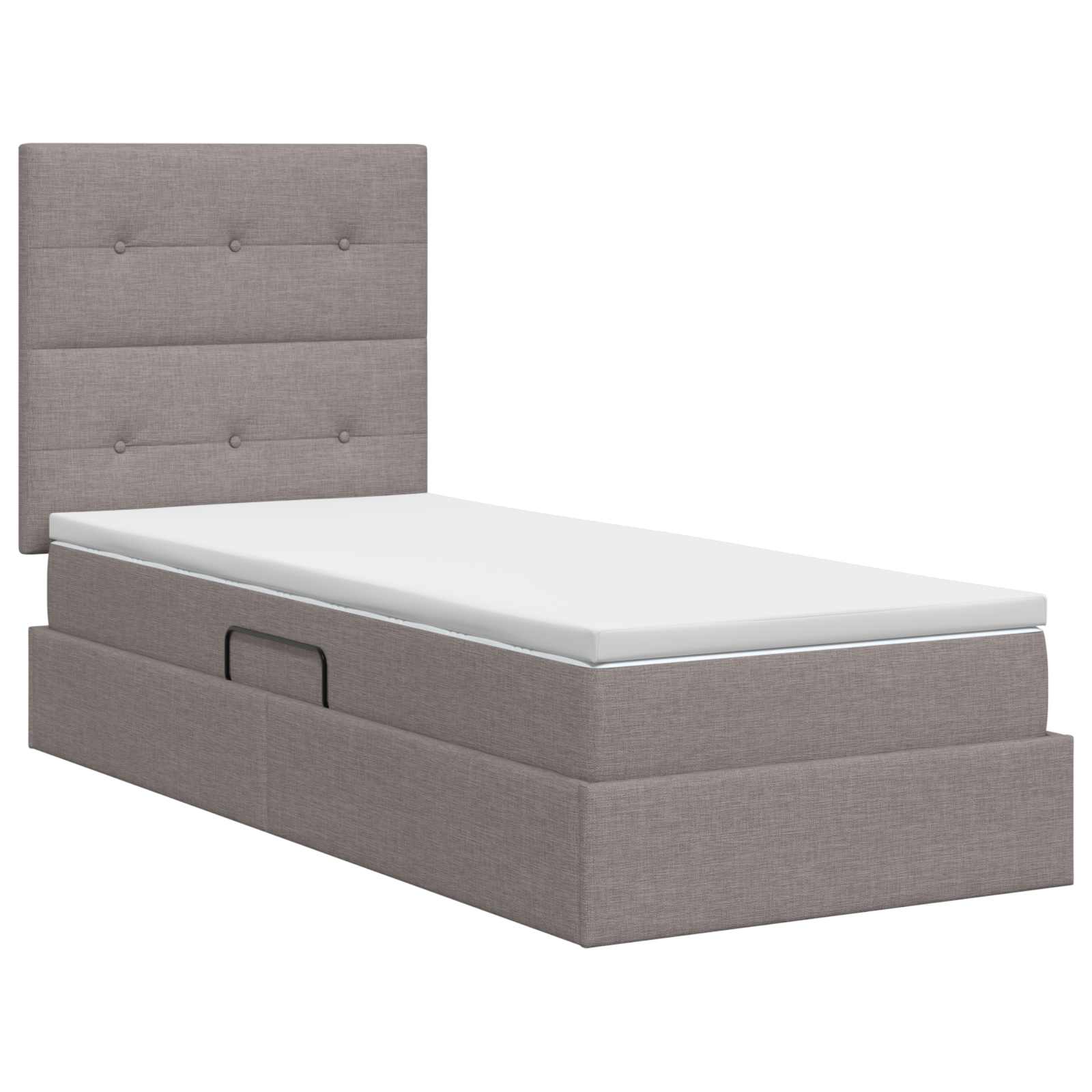 Opslag bed met matras met hoofdeinde Taupe 100 x 200 cm Stof