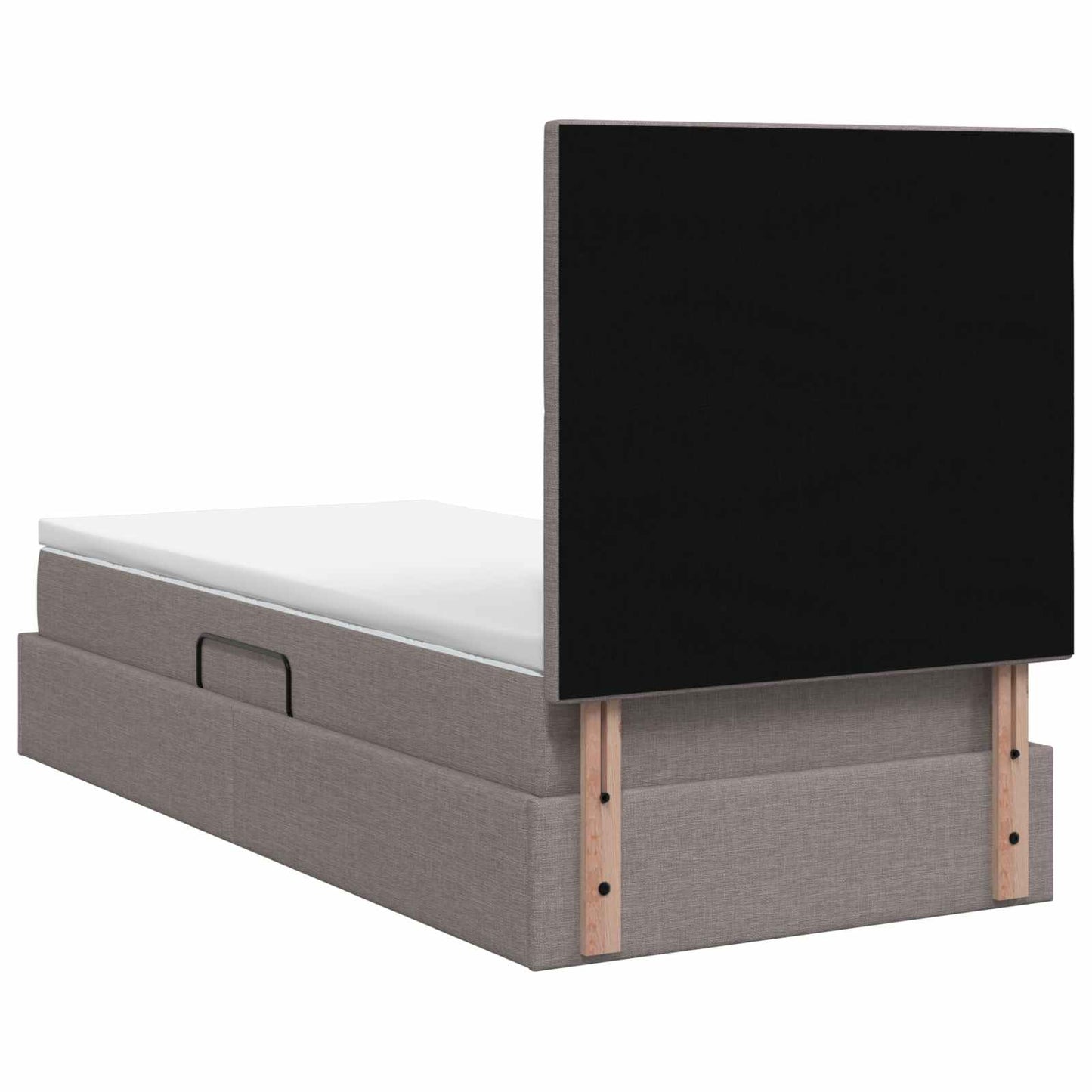 Opslag bed met matras met hoofdeinde Taupe 100 x 200 cm Stof