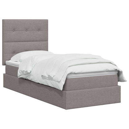 Opslag bed met matras met hoofdeinde Taupe 100 x 200 cm Stof