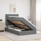 Opbergbed 120x200 cm donkergrijs stof met matras