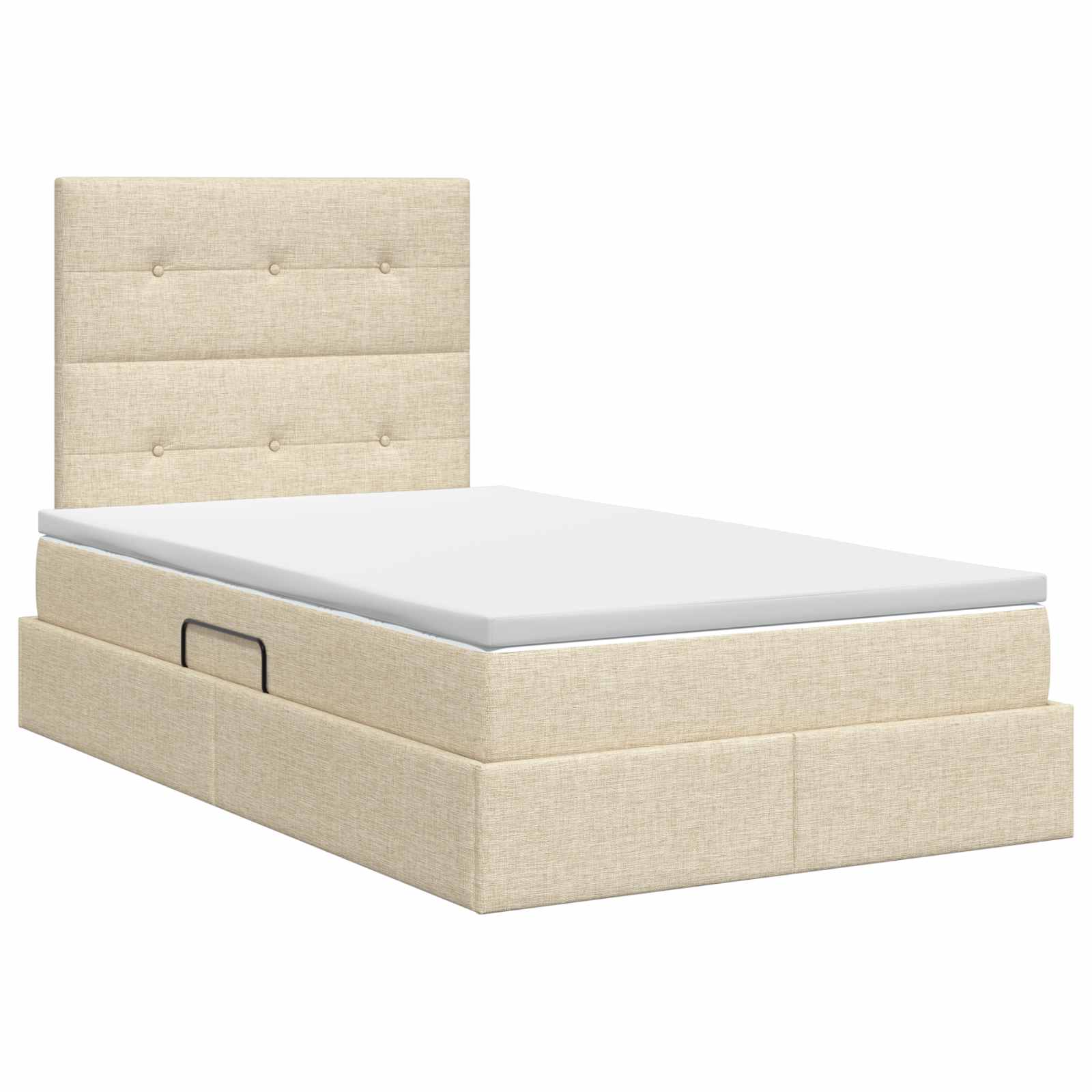 Opslag bed met matras met opslag Crèmekleurig 120 x 190 cm Stof