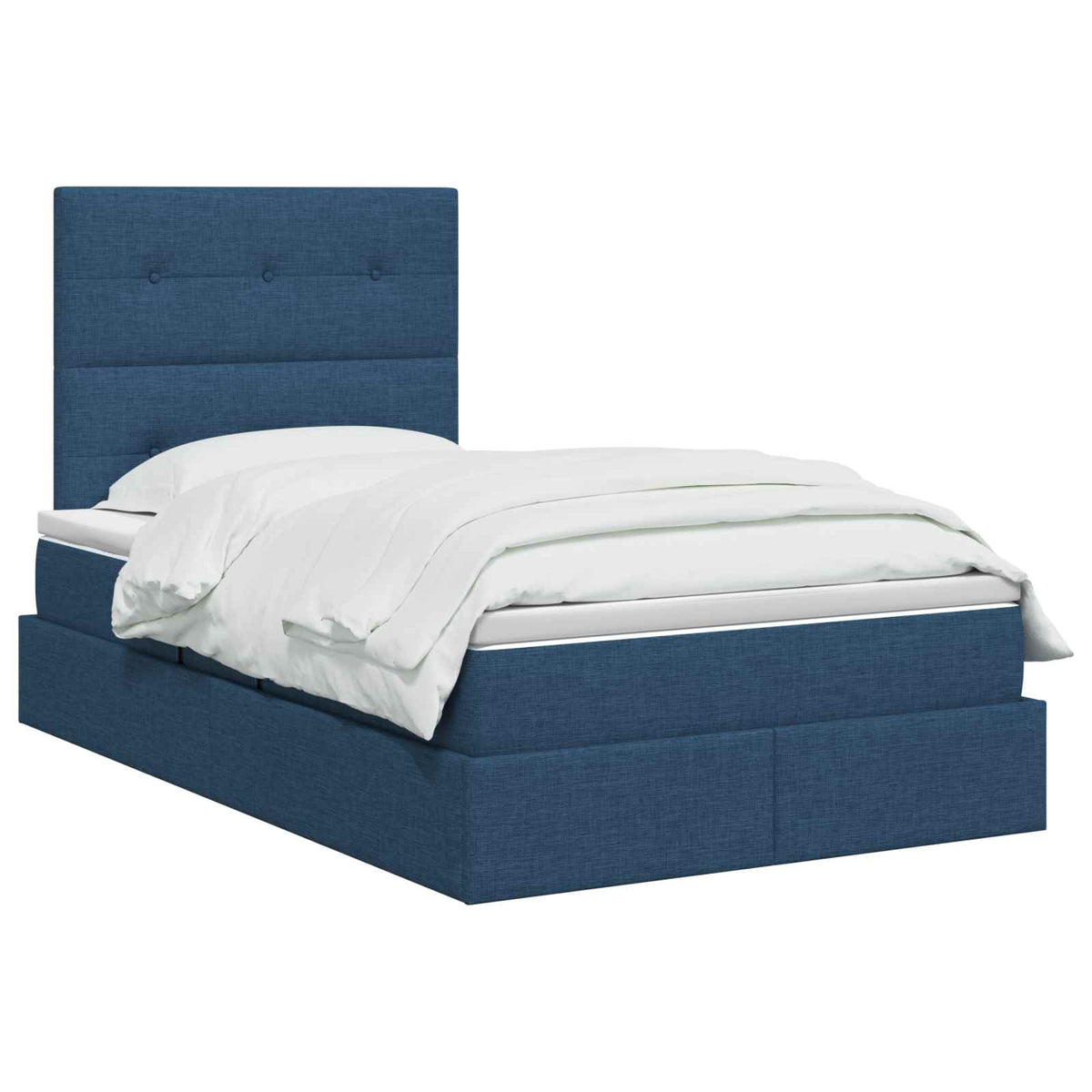 Opslag bed met matras met hoofdeinde Blauw 120 x 200 cm Stof