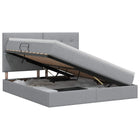 Opslag bed met matras met opslag Lichtgrijs 140 x 190 cm Stof