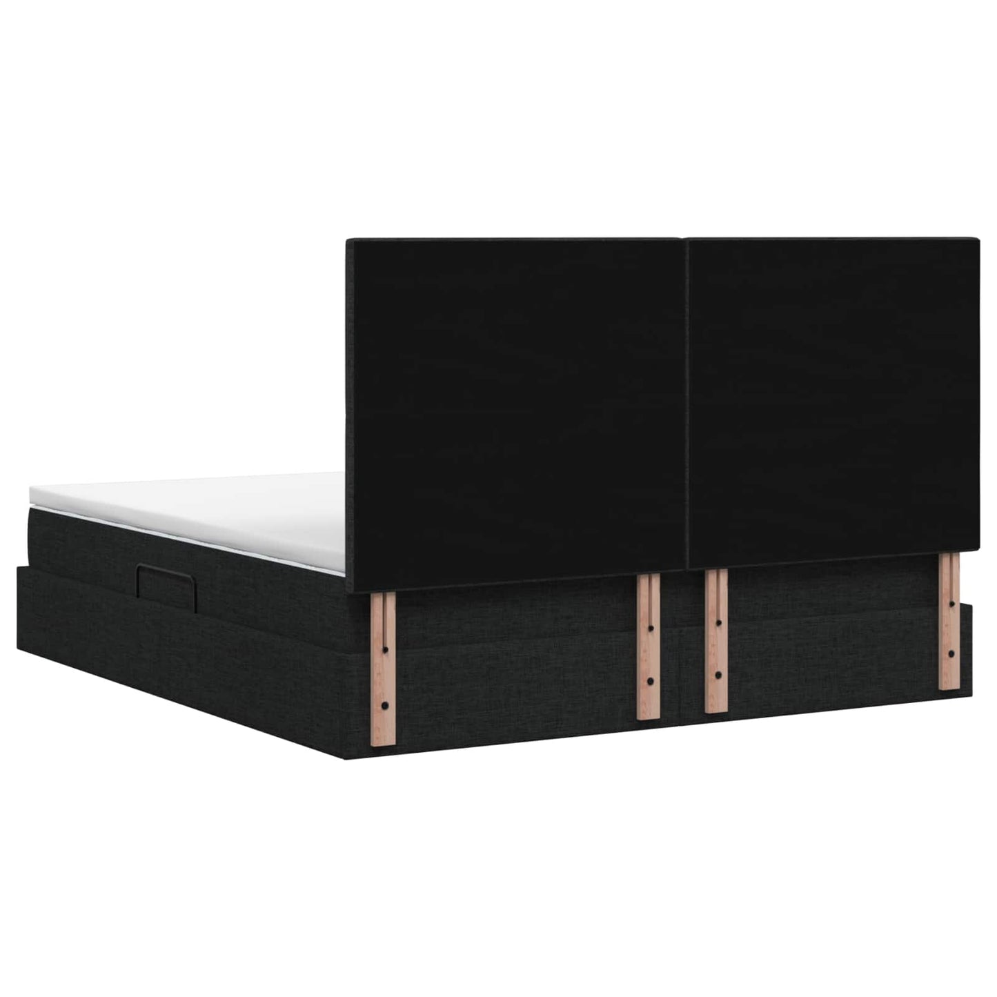 Opslag bed met matras met hoofdeinde Zwart 140 x 190 cm Stof