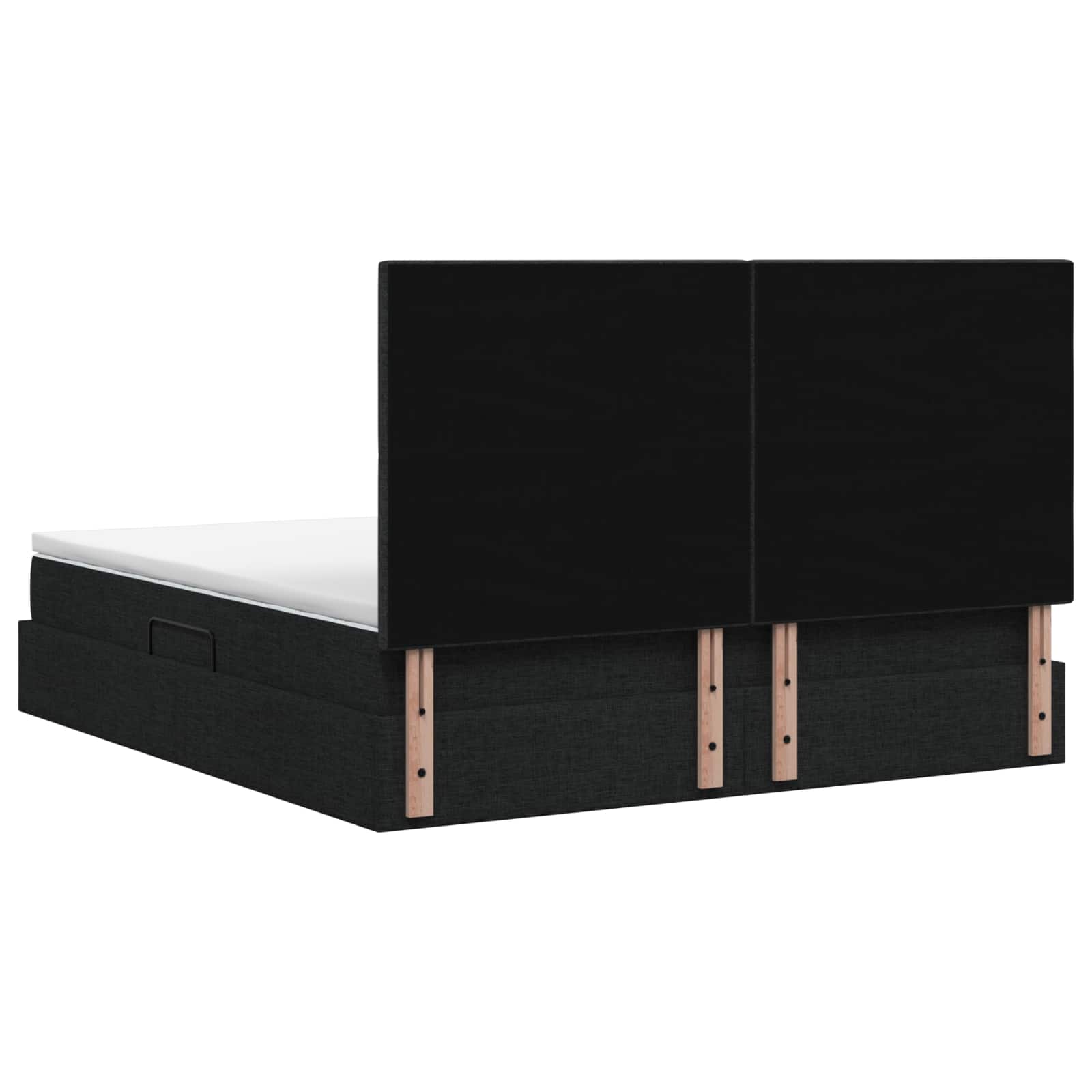 Opslag bed met matras met hoofdeinde Zwart 140 x 190 cm Stof