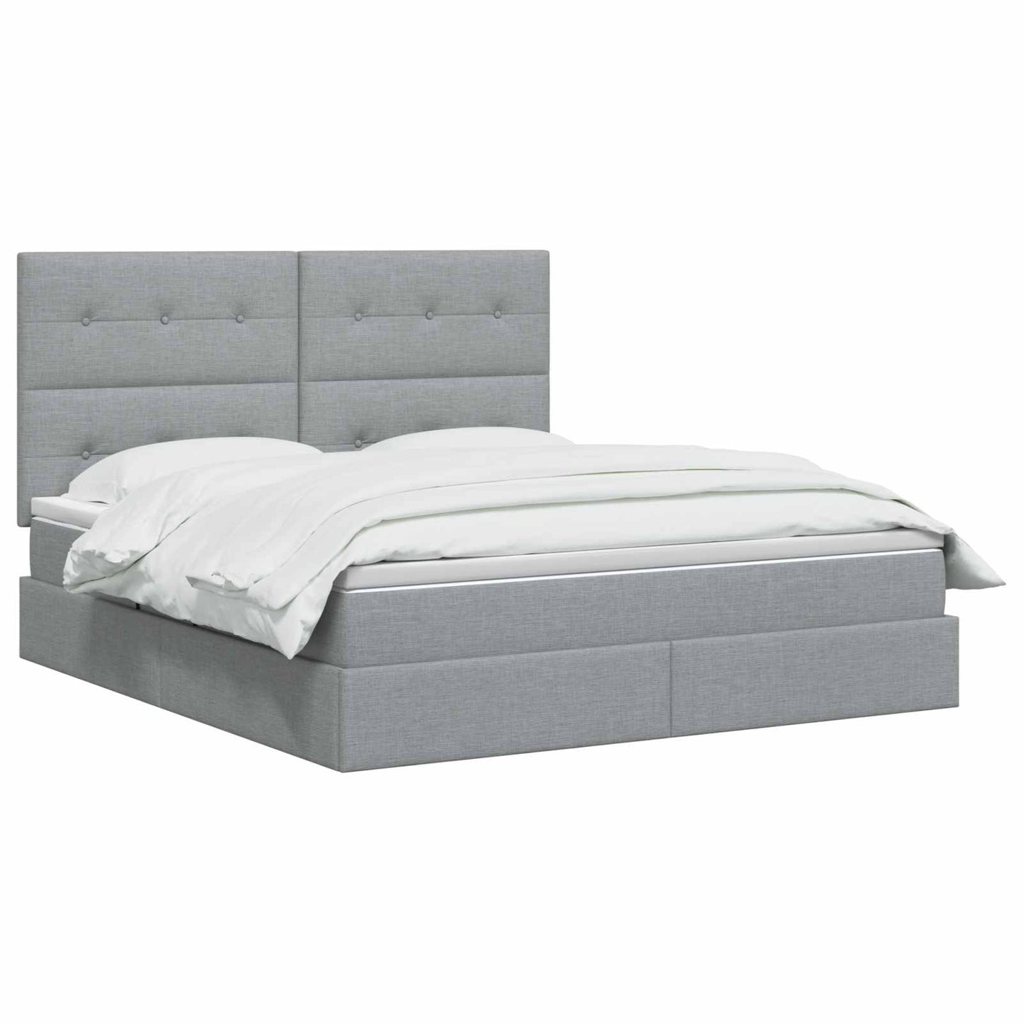 Opslag bed met matras met opslag Lichtgrijs 160 x 200 cm Stof