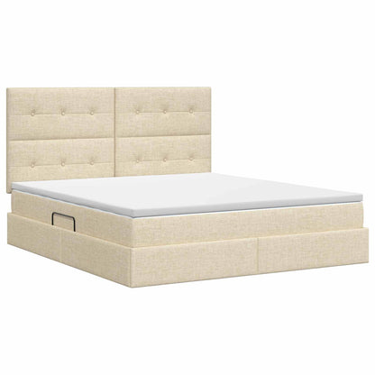 Opslag bed met matras met opslag Crèmekleurig 160 x 200 cm Stof