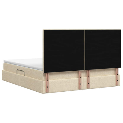 Opslag bed met matras met opslag Crèmekleurig 160 x 200 cm Stof