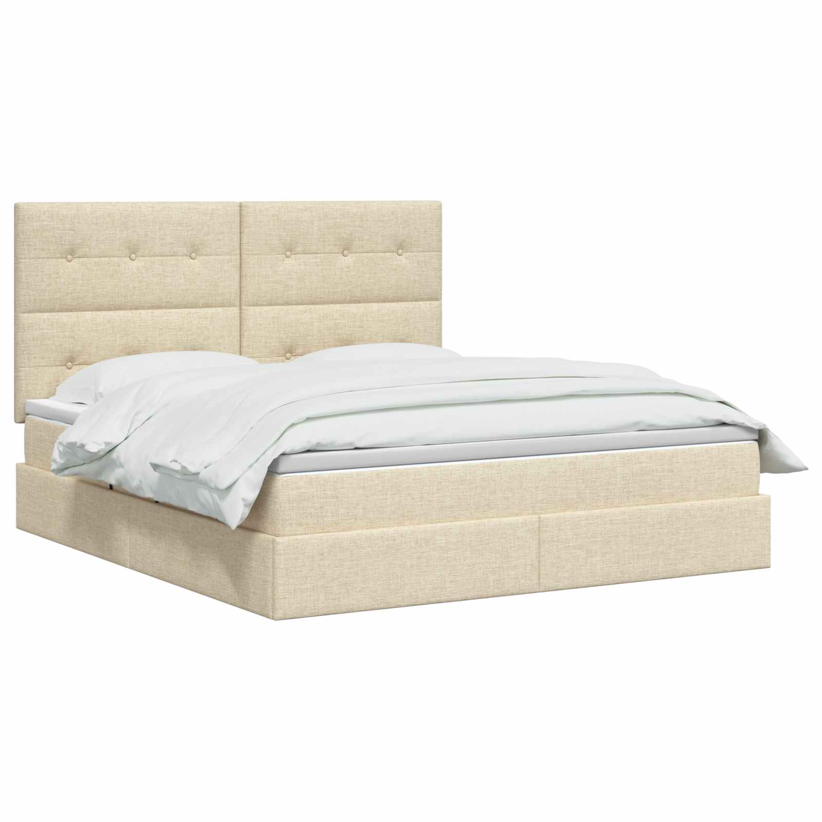 Opslag bed met matras met opslag Crèmekleurig 160 x 200 cm Stof