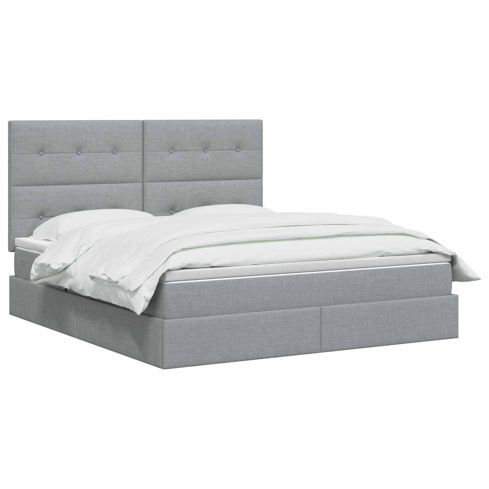 Opslag bed met matras met opslag Lichtgrijs 180 x 200 cm Stof
