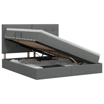 Opslag bed met matras met opslag Donkergrijs 180 x 200 cm Stof