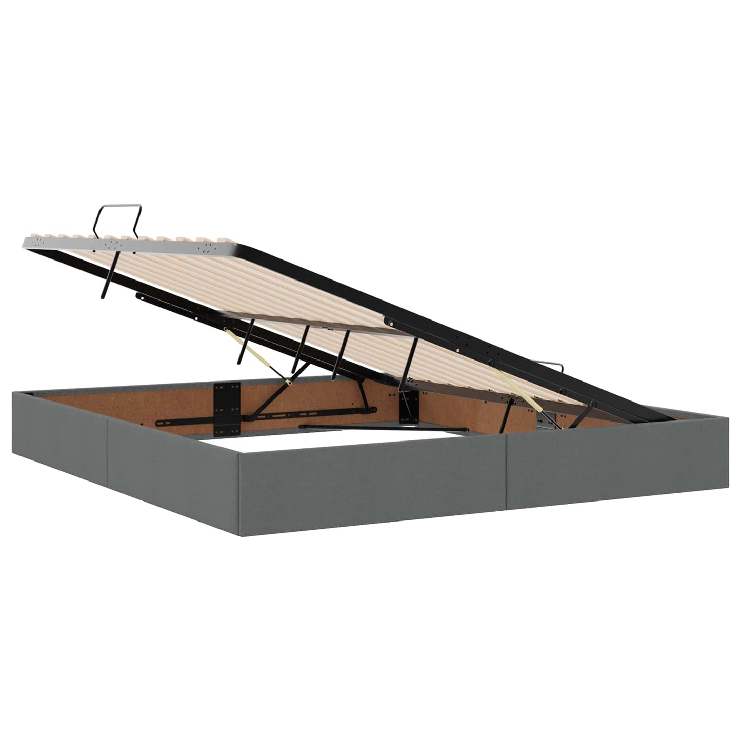 Opslag bed met matras met opslag Donkergrijs 180 x 200 cm Stof