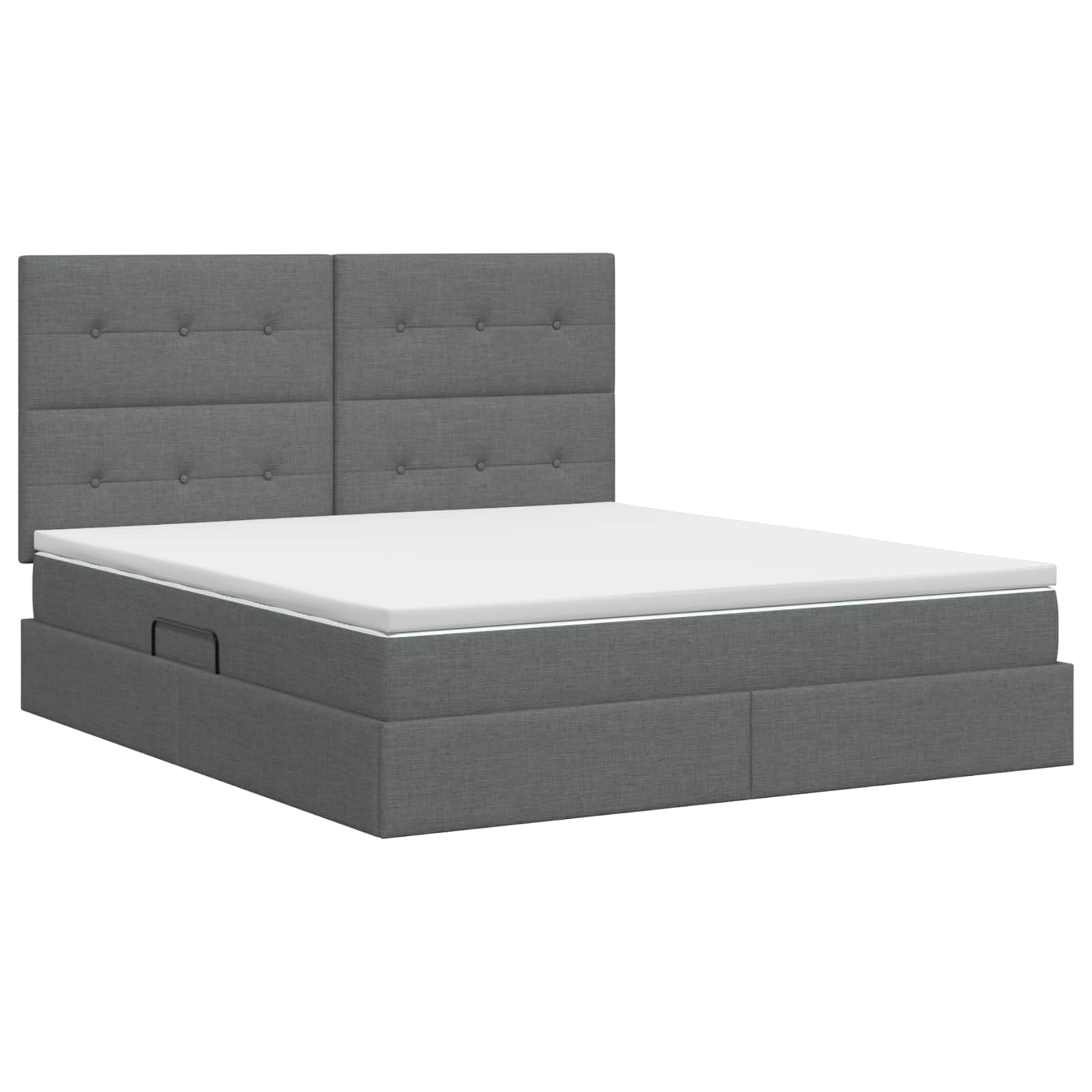 Opslag bed met matras met opslag Donkergrijs 180 x 200 cm Stof