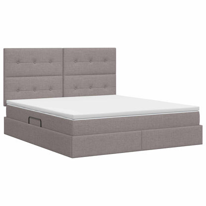 Opslag bed met matras met hoofdeinde Taupe 180 x 200 cm Stof