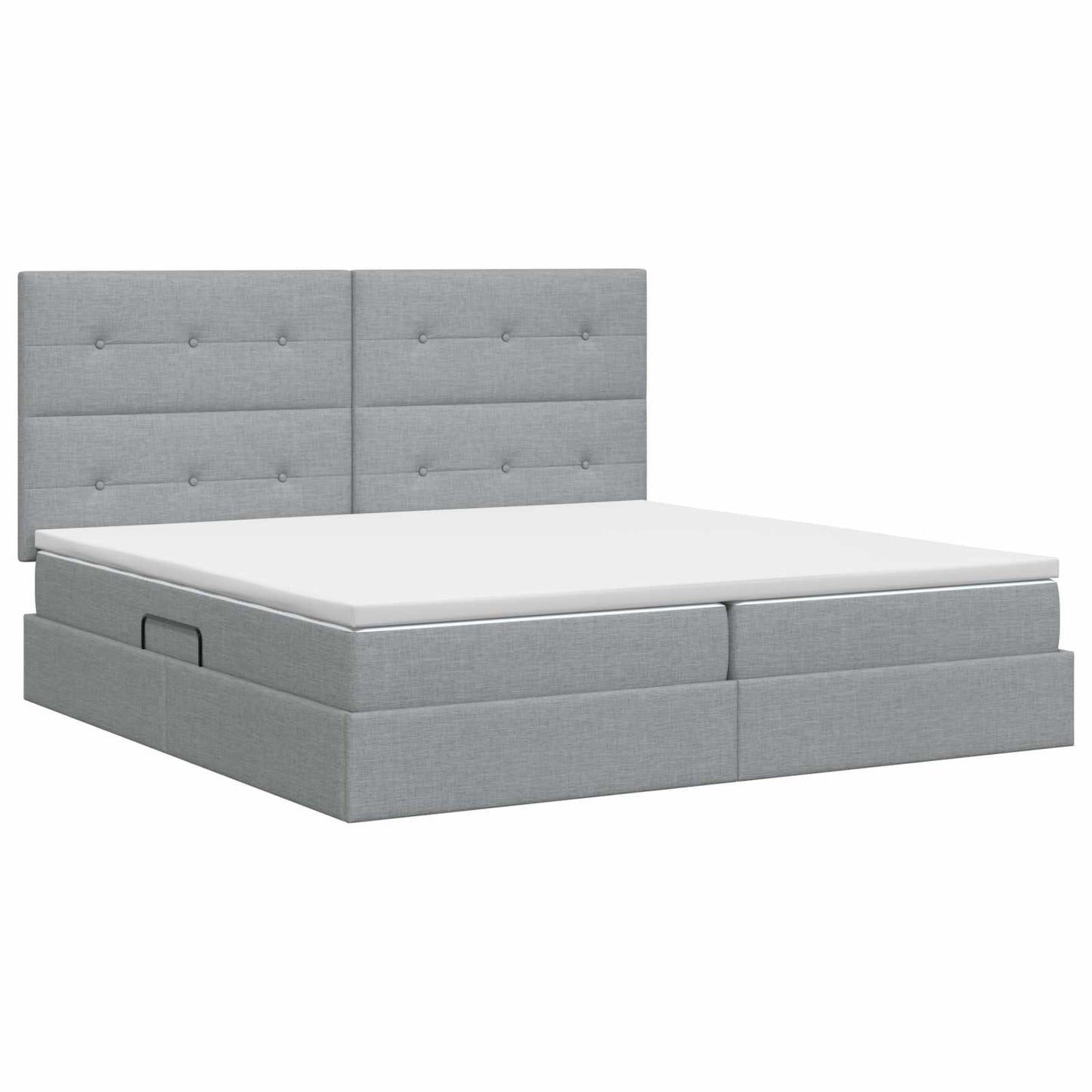 Opslag bed met matras met opslag Lichtgrijs 200 x 200 cm Stof