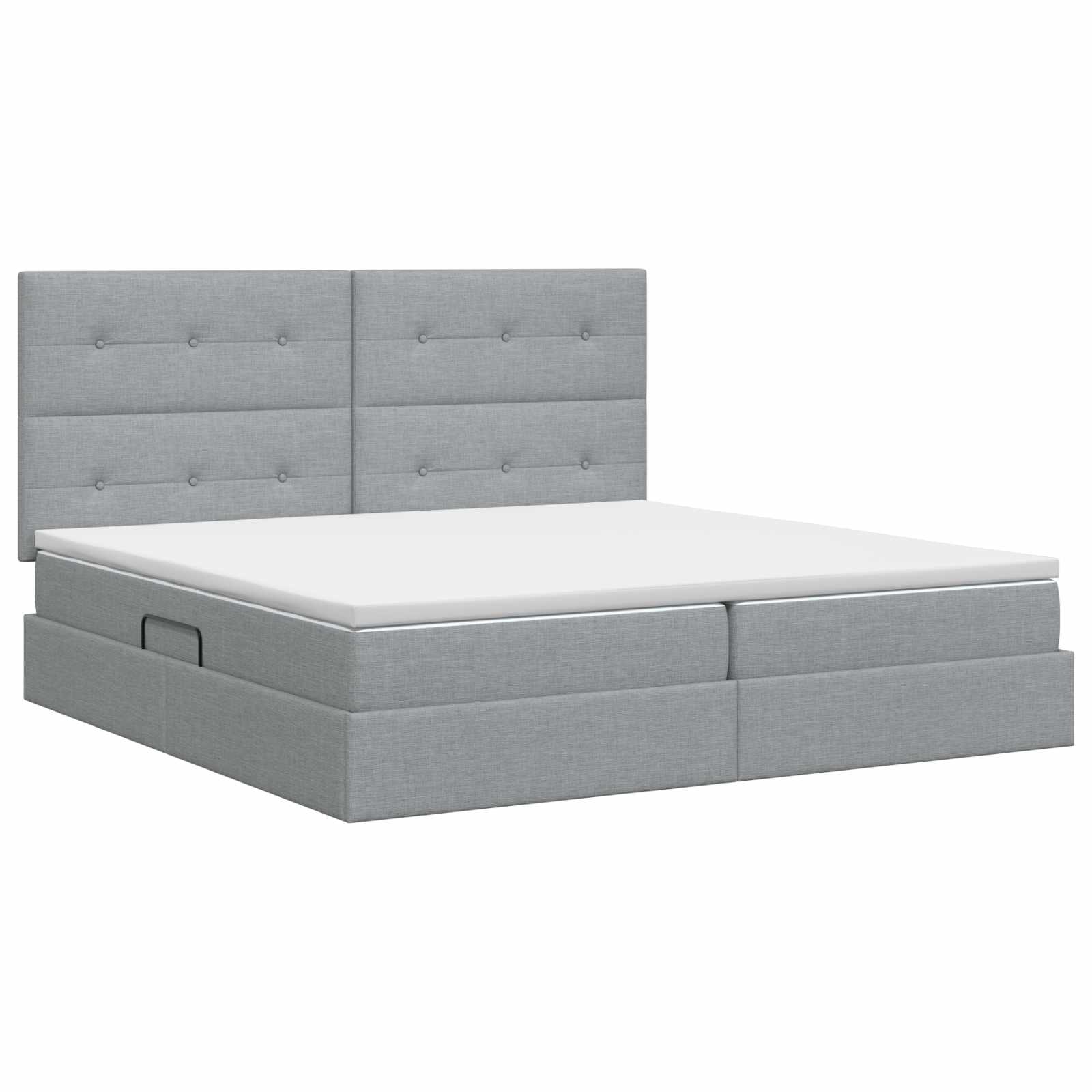Opslag bed met matras met opslag Lichtgrijs 200 x 200 cm Stof