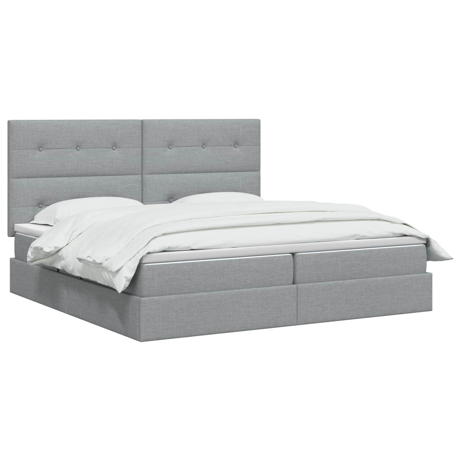 Opslag bed met matras met opslag Lichtgrijs 200 x 200 cm Stof