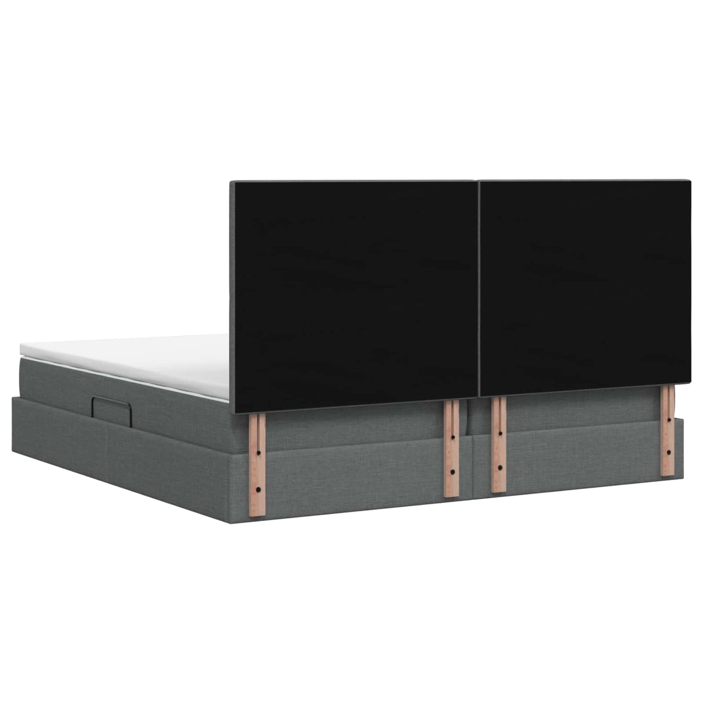 Opslag bed met matras met opslag Donkergrijs 200 x 200 cm Stof