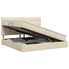 Opslag bed met matras met opslag Crèmekleurig 200 x 200 cm Stof