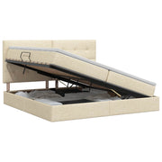 Opbergbed 200x200 cm crèmekleurig kunstleer