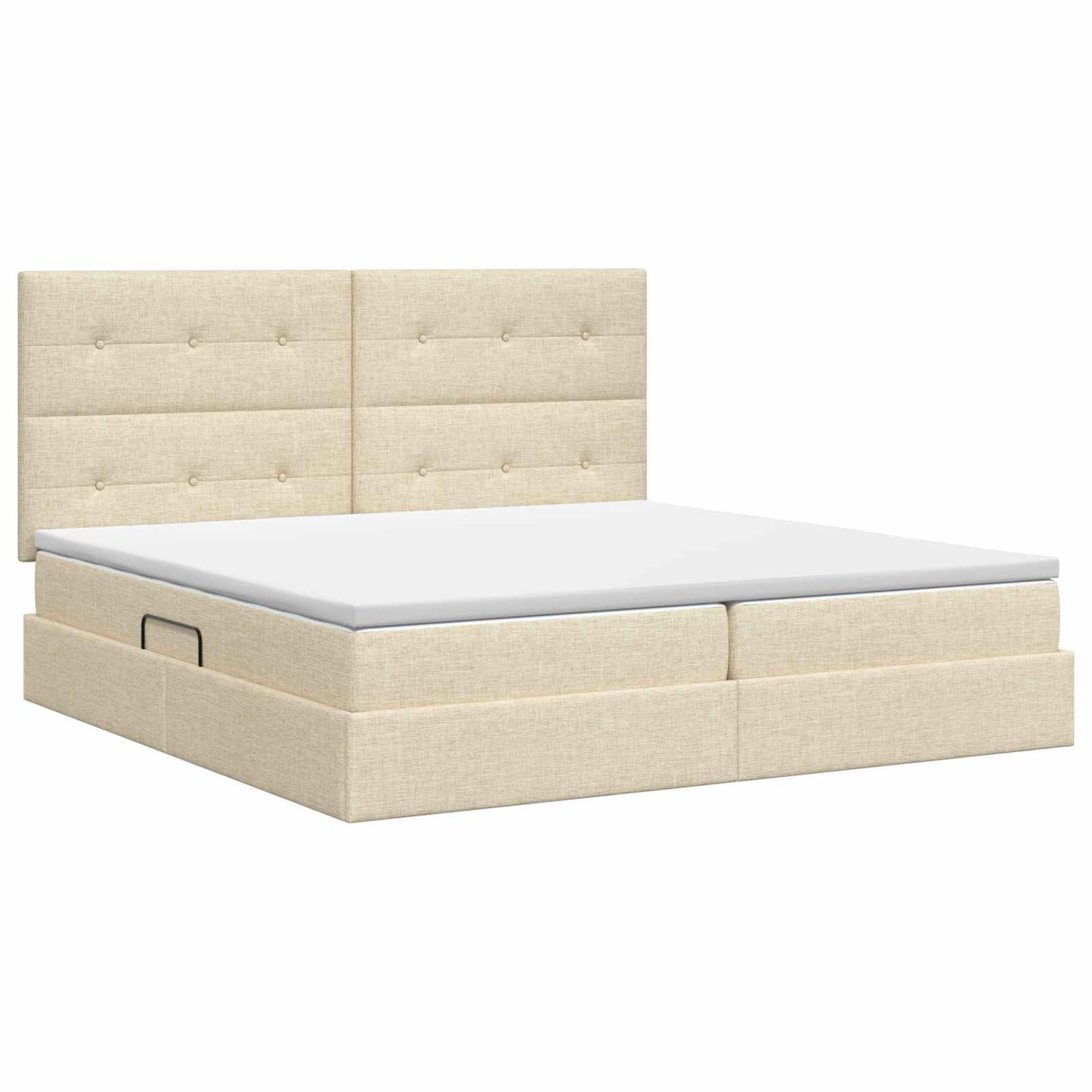 Opslag bed met matras met opslag Crèmekleurig 200 x 200 cm Stof