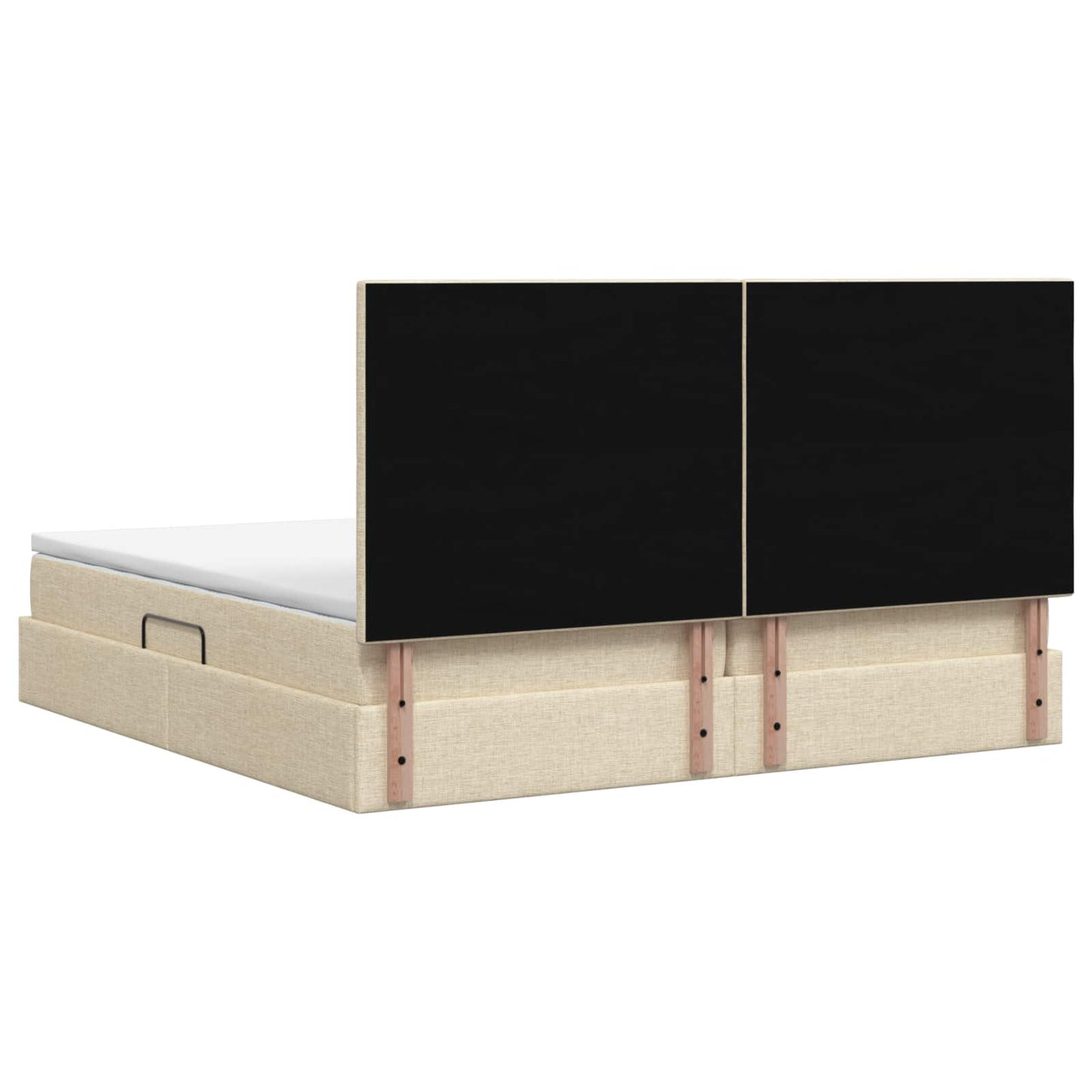 Opslag bed met matras met opslag Crèmekleurig 200 x 200 cm Stof