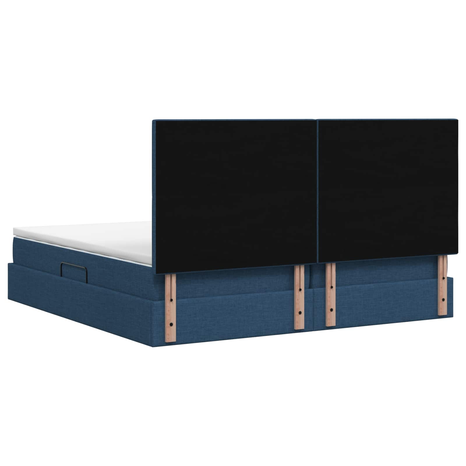 Opslag bed met matras met hoofdeinde Blauw 200 x 200 cm Stof