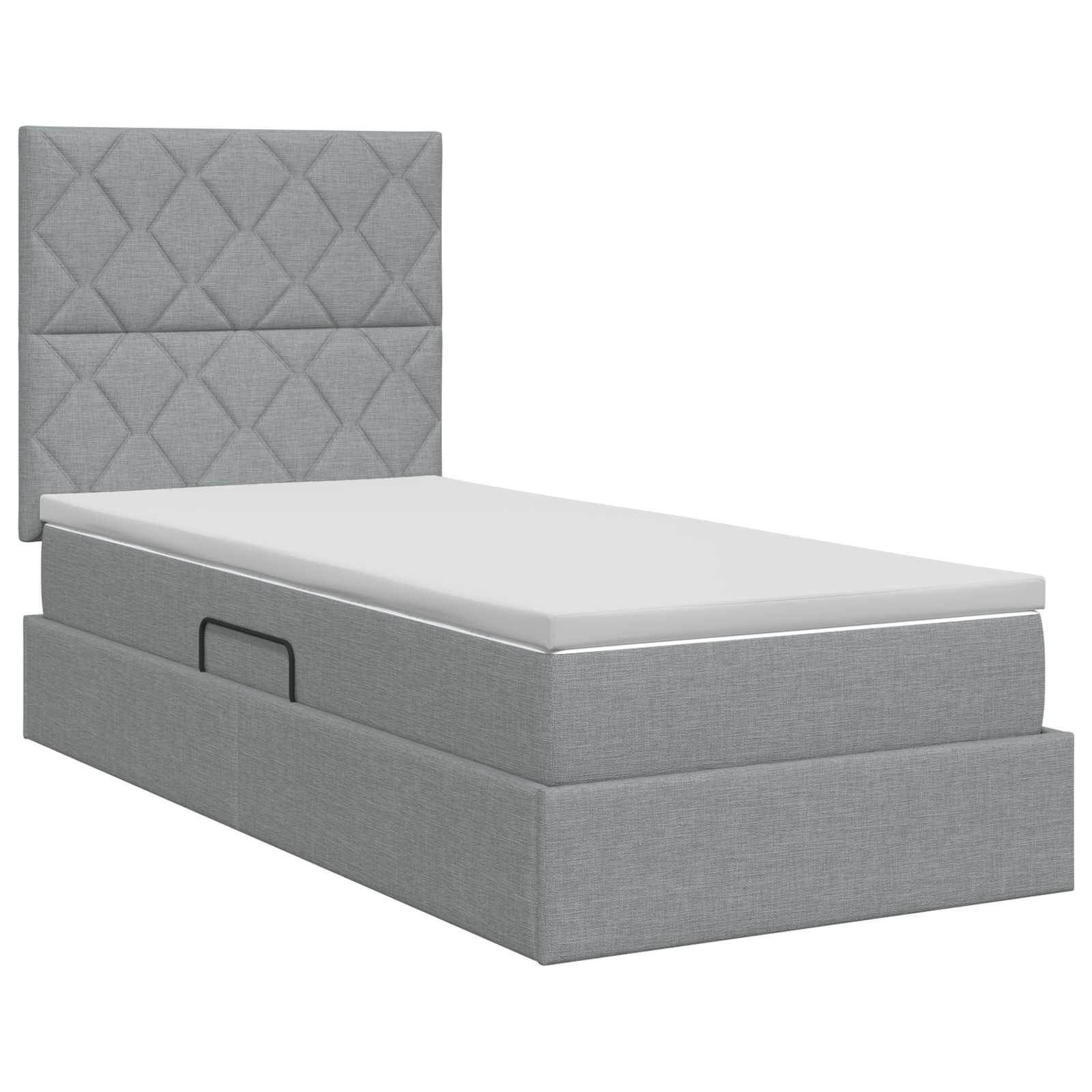 Opslag bed met matras met opslag Lichtgrijs 90 x 190 cm Stof