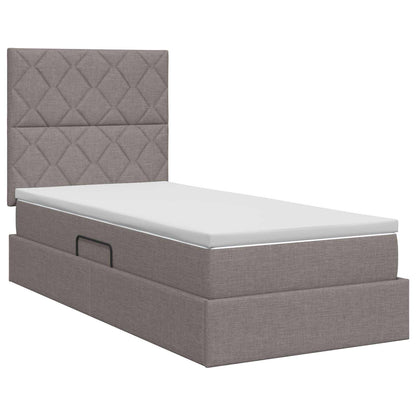 Opslag bed met matras met hoofdeinde Taupe 90 x 190 cm Stof
