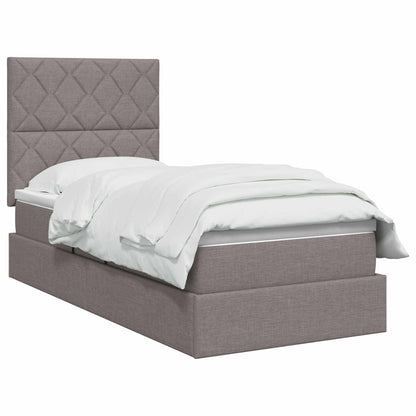 Opslag bed met matras met hoofdeinde Taupe 90 x 190 cm Stof