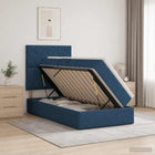 Opslagbed blauw 90x200 cm met matras