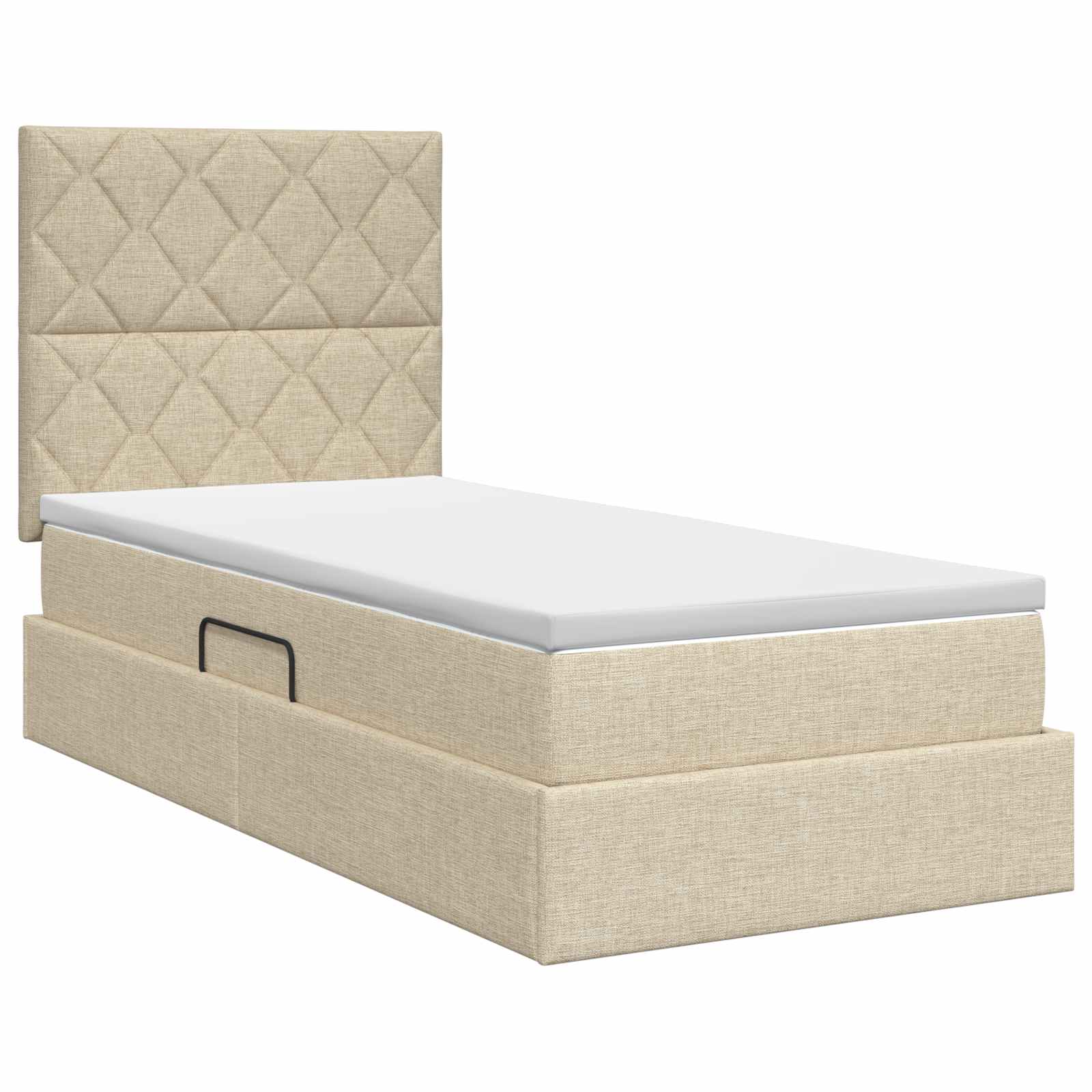 Opslag bed met matras met opslag Crèmekleurig 90 x 200 cm Stof