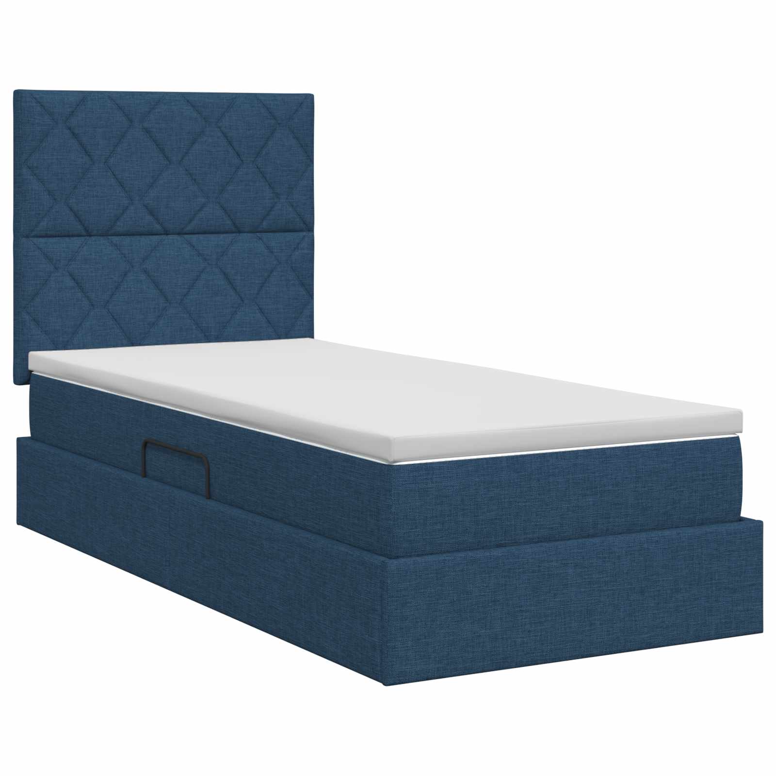 Opslag bed met matras met hoofdeinde Blauw 90 x 200 cm Stof