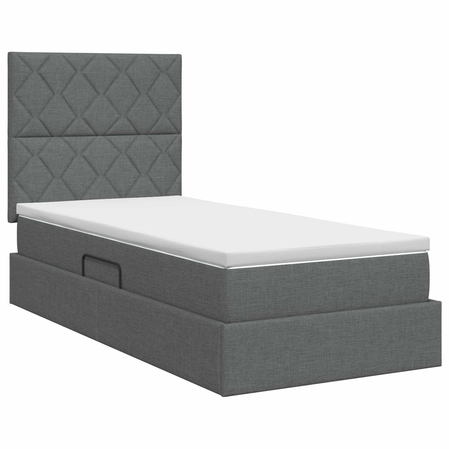 Opslag bed met matras met opslag Donkergrijs 100 x 200 cm Stof
