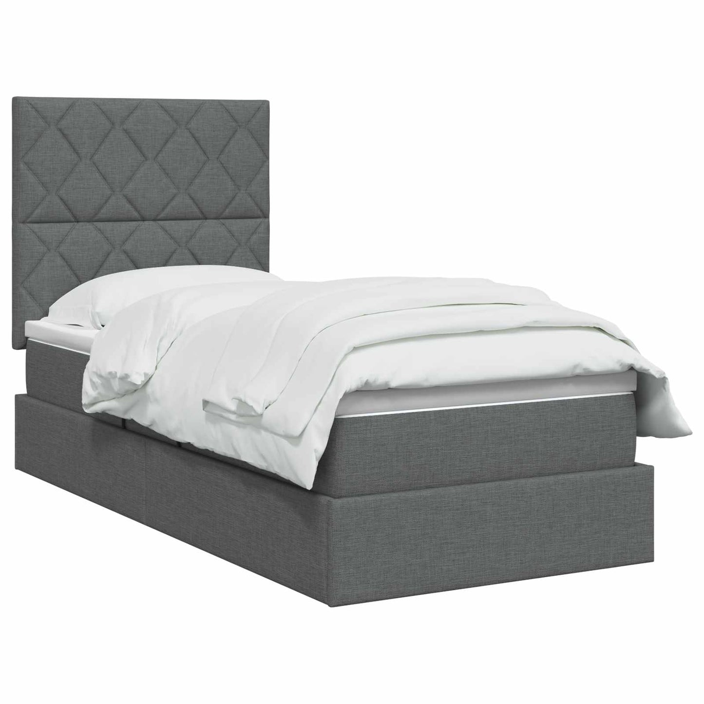 Opslag bed met matras met opslag Donkergrijs 100 x 200 cm Stof