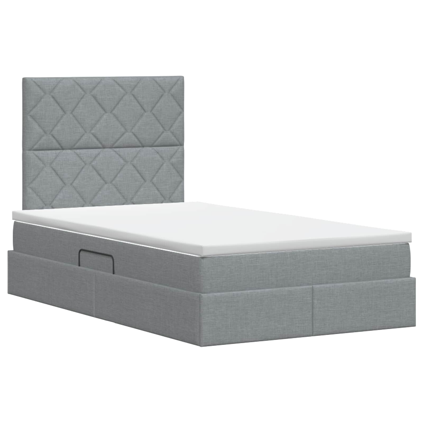 Opslag bed met matras met opslag Lichtgrijs 120 x 200 cm Stof