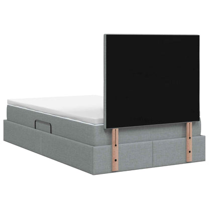 Opslag bed met matras met opslag Lichtgrijs 120 x 200 cm Stof