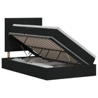 Opslag bed met matras met hoofdeinde Zwart 120 x 200 cm Stof