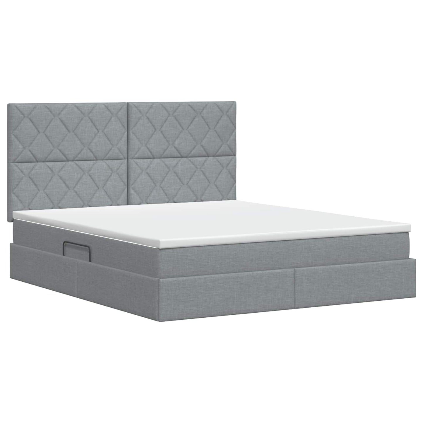 Opslag bed met matras met opslag Lichtgrijs 140 x 200 cm Stof