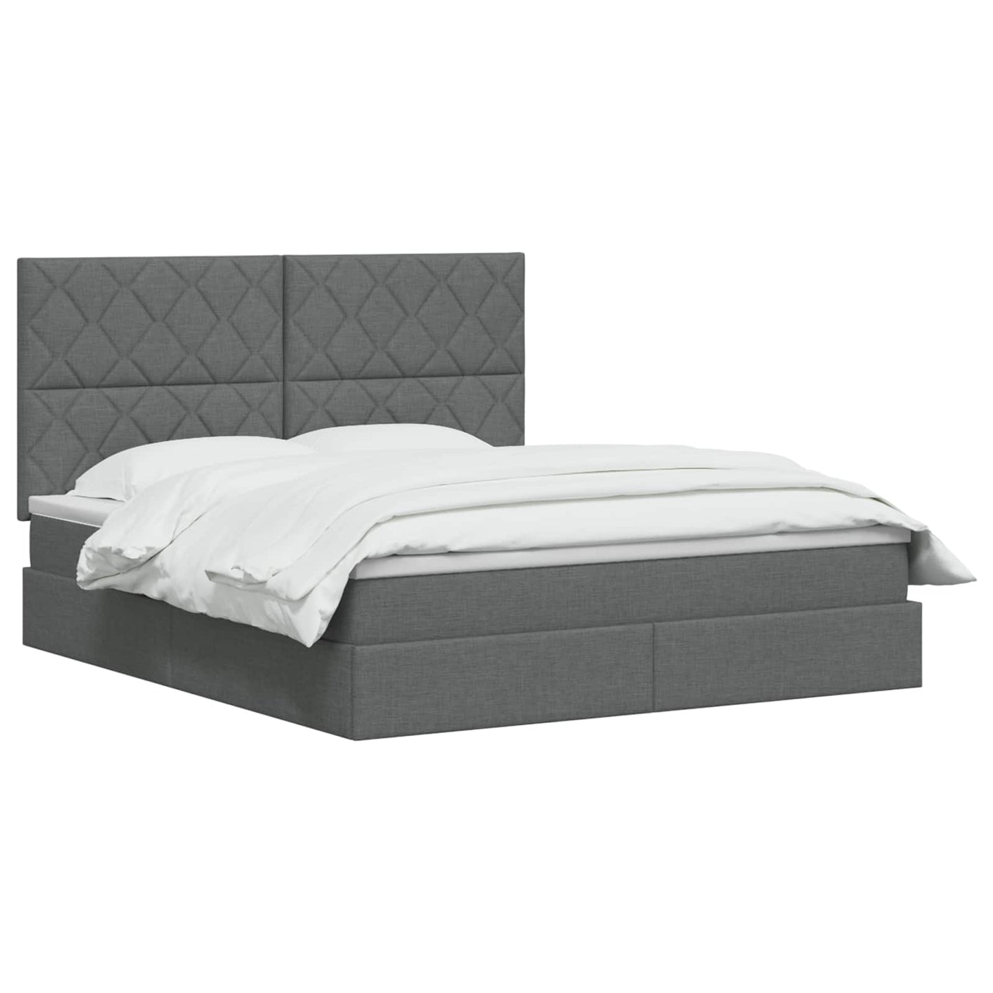 Opslag bed met matras met opslag Donkergrijs 180 x 200 cm Stof