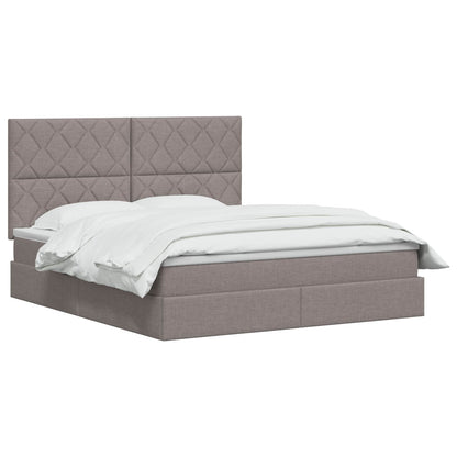 Opslag bed met matras met hoofdeinde Taupe 180 x 200 cm Stof