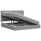Opslag bed met matras met opslag Lichtgrijs 200 x 200 cm Stof