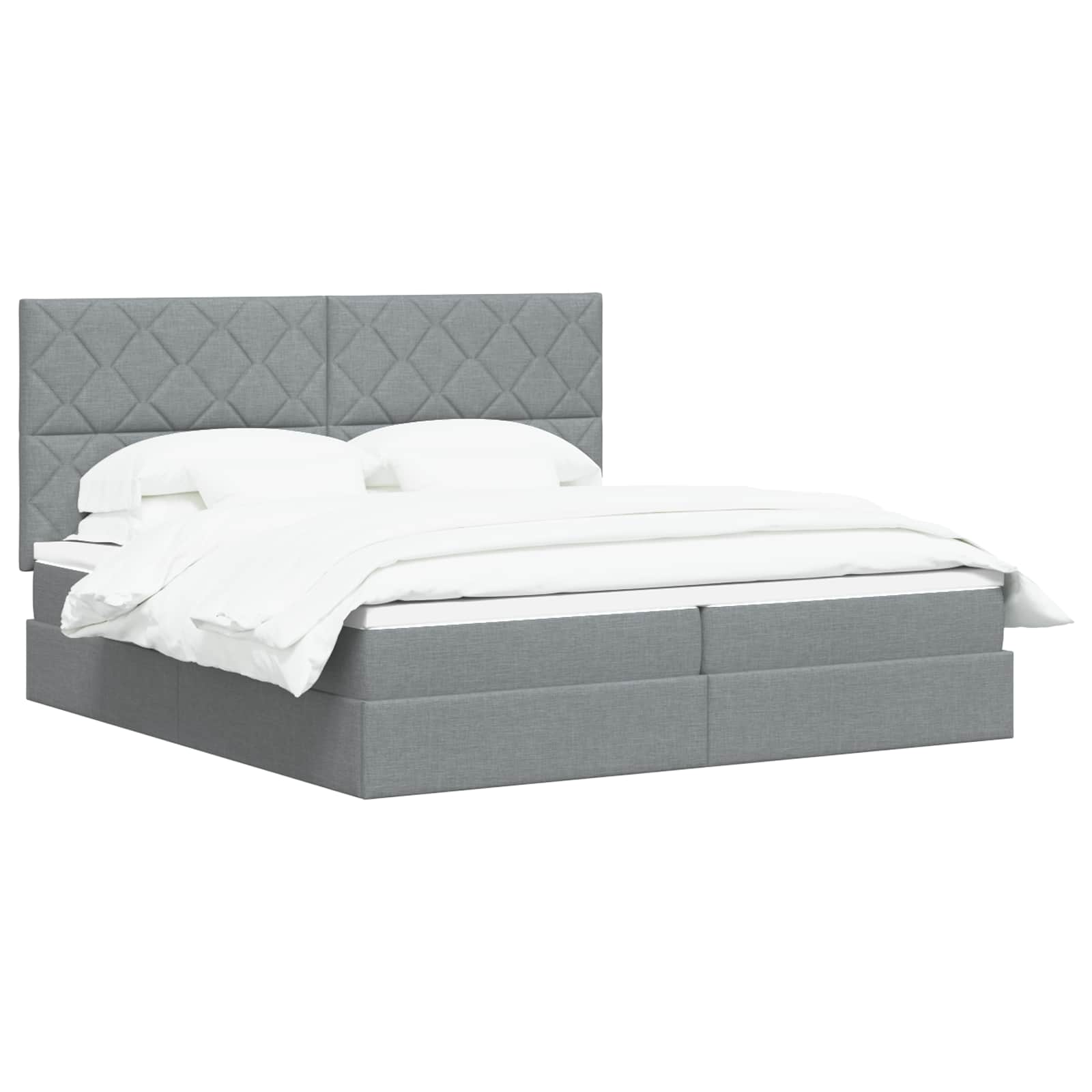 Opslag bed met matras met opslag Lichtgrijs 200 x 200 cm Stof