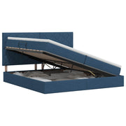 Opslagbed met matras 200x200 cm blauw