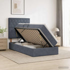 Opbergbed 100x200 cm donkergrijs fluweel